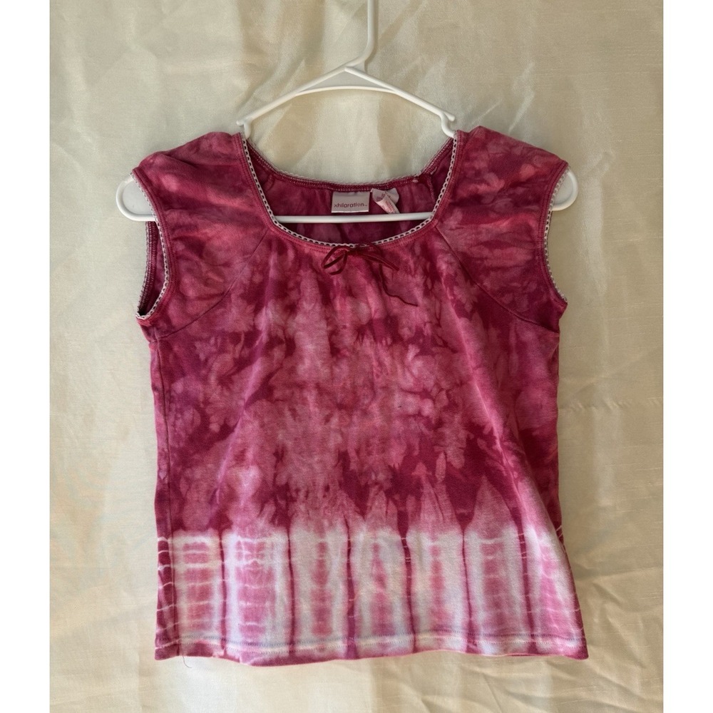 VTG Y2K Xhilaration Pink Tie Dye Top Womens L USA Made Coconut‎ Girl